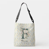 Fionas verzaubertes Blossom - Boho Floral Monogram Tragetaschen Mit Langen Trägern (Rückseite)