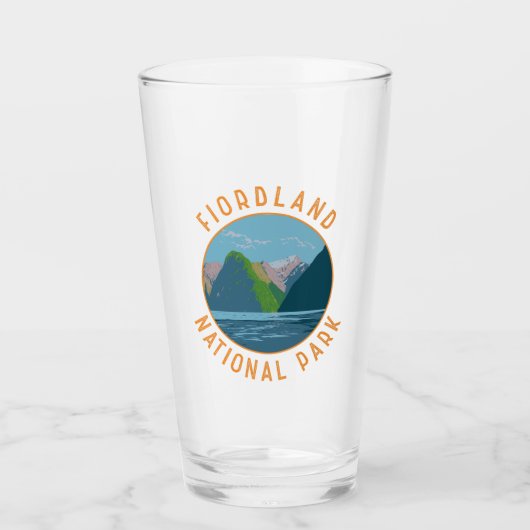 Fiordland Nationalpark Neuseeland Retro Circle Glas (Vorderseite)