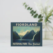 Fiordland Nationalpark Neuseeland Wasserfarbe Postkarte (Stehend Vorderseite)
