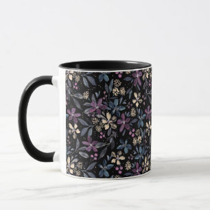 Fiorista Watercolor Bloral on Black Tasse