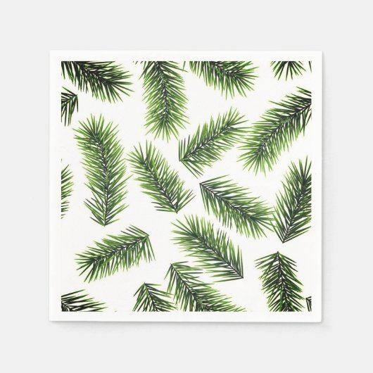 Fir Branch Pattern Grün Weihnachten Serviette (Vorderseite)