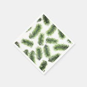 Fir Branch Pattern Grün Weihnachten Serviette (Ecke)