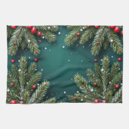 Fir Branches, Christmas, Author Natasha Us   Geschirrtuch