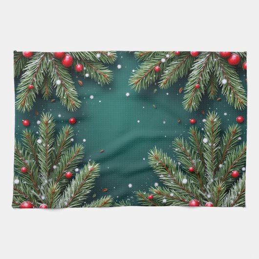 Fir Branches, Christmas, Author Natasha Us   Geschirrtuch (Horizontal)
