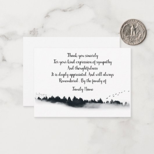 Fir Forest Vielen Dank Mitteilungskarte (Vorderseite/Rückseite Beispiel)