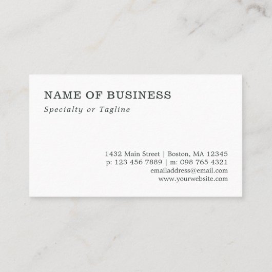 Fir Needles Visitenkarte (Rückseite)