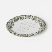 Fir Pine Cones Wreath Weihnachtsfeier Pappteller (Schrägansicht)