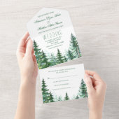 Fir Tree All in one Wedding Invite Einladung (Abreißen)