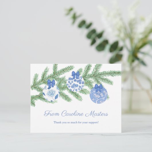 Fir Tree Baubles für Ihren wirtschaftlichen Urlaub Postkarte (Stehend Vorderseite)