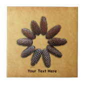 Fir Tree Cones Star Fliese (Vorderseite)