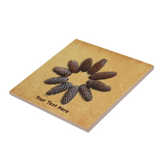 Fir Tree Cones Star Fliese (Seite)