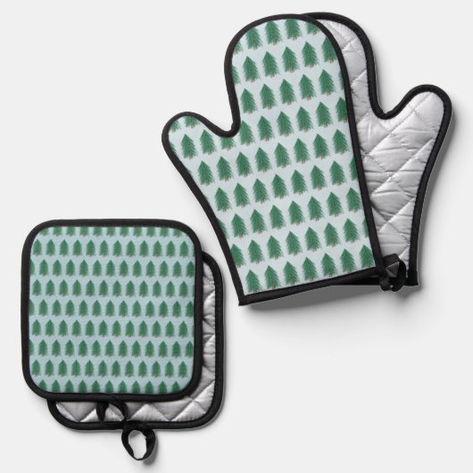 Fir Tree Forest Ofenhandschuh & Topflappen-Set (Vorderseite/Rückseite)