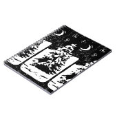 Fir Tree in Snowy Landscape Lino Print Notebook Notizblock (Linke Seite)