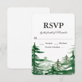 Fir Tree Rustic Wedding RSVP Karte (Vorne/Hinten)