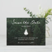Fir Tree Silhouette Forest Landscape Foto Hochzeit Save The Date (Stehend Vorderseite)