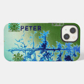 Fir Tree & Snowflakes & Your Name Case-Mate iPhone Hülle (Rückseite (Horizontal))