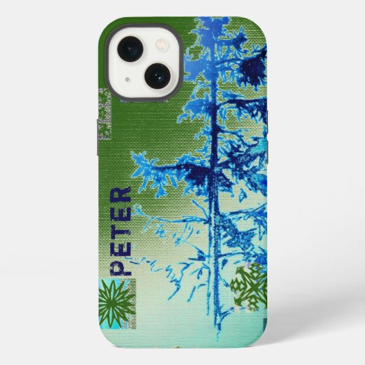 Fir Tree & Snowflakes & Your Name Case-Mate iPhone Hülle (Rückseite)