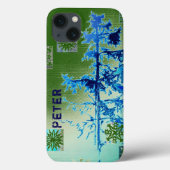 Fir Tree & Snowflakes & Your Name Case-Mate iPhone Hülle (Rückseite)