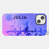 Fir Tree & Snowflakes & Your Name iPhone Hülle (Rückseite (Horizontal))