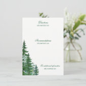 Fir Tree Wedding Details Karten (Stehend Vorderseite)