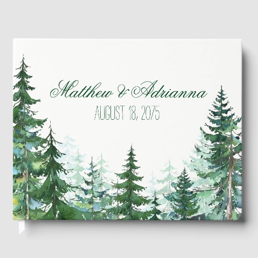 Fir Tree Wedding Guest Book Gästebuch (Vorderseite)