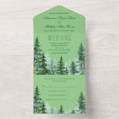 Fir Tree Wedding Invite All In One Einladung (Innen)