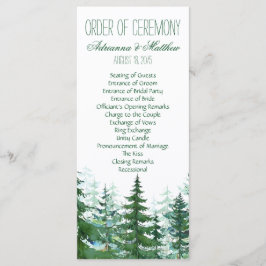 Fir Tree Wedding Order of Ceremony Programm