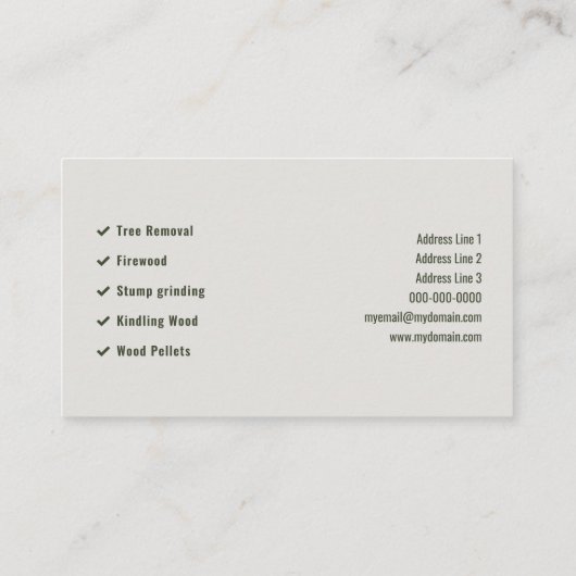 Fir Trees - Lumberjack Visitenkarte (Rückseite)