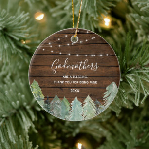 Fir Trees Winter Forest Woodland Godeltern Keramik Ornament