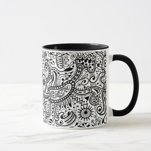 "Fira" Tasse, schwarz auf Weiß Tasse (Rechts)