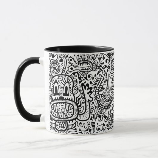 "Fira" Tasse, schwarz auf Weiß Tasse (Links)