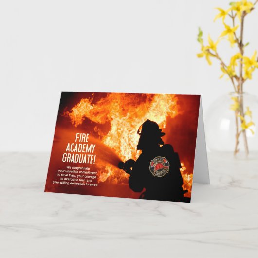 Fire Academy Graduate Gratulation Karte (Gelbe Blume)