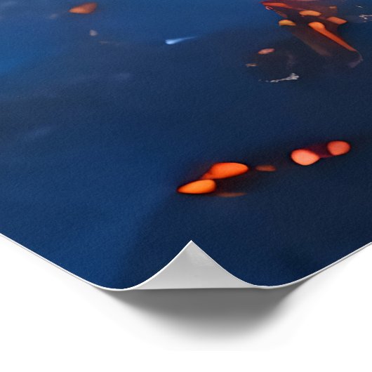 Fire and Blue Abstraction Poster (Ecke)