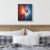 Fire and Ice Abstract Elemental Dualism Art Leinwanddruck (Insitu (Schlafzimmer))