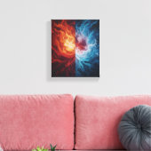 Fire and Ice Abstract Elemental Dualism Art Leinwanddruck (Insitu (Wohnzimmer))