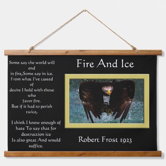 Fire and Ice Bald Wandteppich Mit Holzrahmen (Vorne)