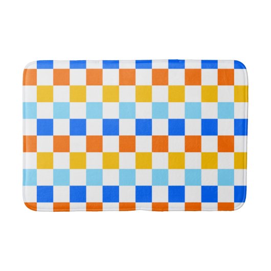 Fire and ice checkerboard pattern badematte (Vorderseite)