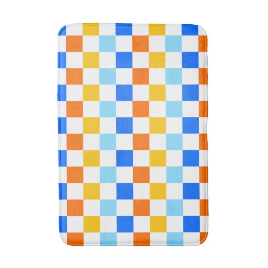 Fire and ice checkerboard pattern badematte (Vorderseite Vertikal)