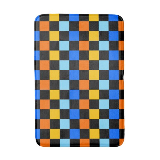 Fire and ice checkerboard pattern badematte (Vorderseite Vertikal)