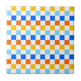 Fire and ice checkerboard pattern fliese