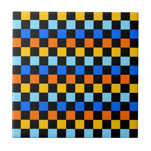 Fire and ice checkerboard pattern fliese (Vorderseite)
