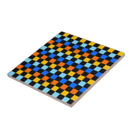 Fire and ice checkerboard pattern fliese