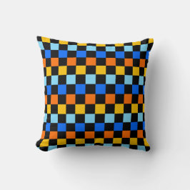 Fire and ice checkerboard pattern kissen