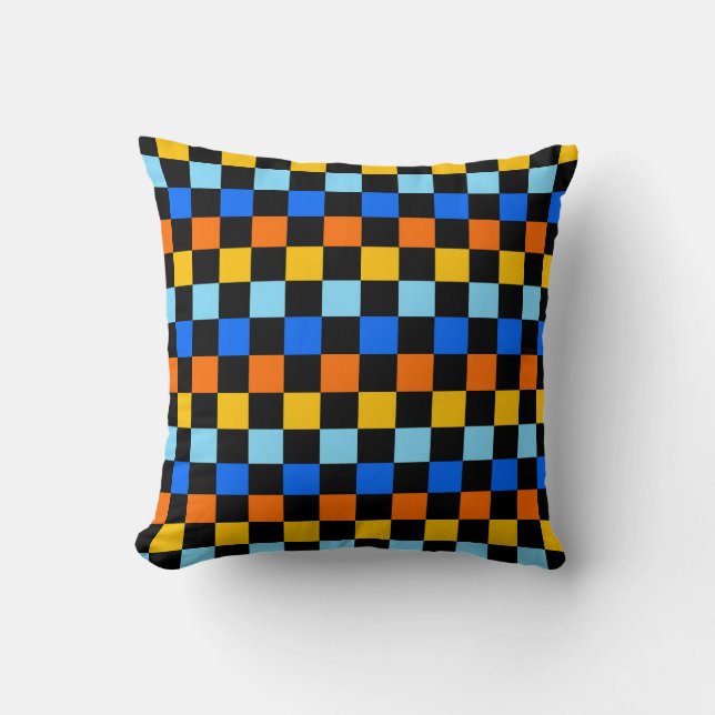 Fire and ice checkerboard pattern kissen (Vorderseite)