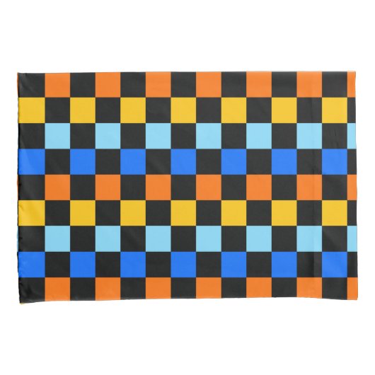 Fire and ice checkerboard pattern kissenbezug (Vorderseite-Rechts)