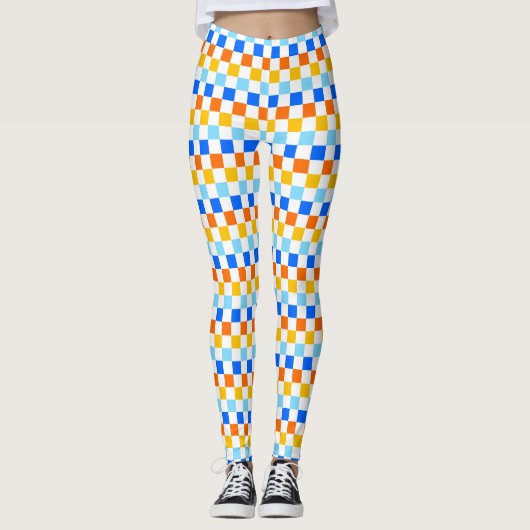 Fire and ice checkerboard pattern leggings (Vorderseite)