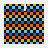 Fire and ice checkerboard pattern ornament aus glas (Rückseite)
