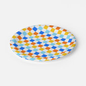 Fire and ice checkerboard pattern pappteller (Schrägansicht)