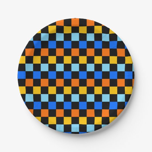 Fire and ice checkerboard pattern pappteller (Vorderseite)