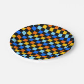 Fire and ice checkerboard pattern pappteller (Schrägansicht)